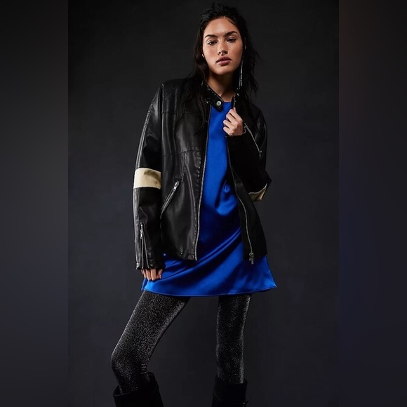 NWOT FREE PEOPLE We The Free Ryder Sport Vegan Moto Jacket MSRP $198 Size XL - Picture 6 of 16